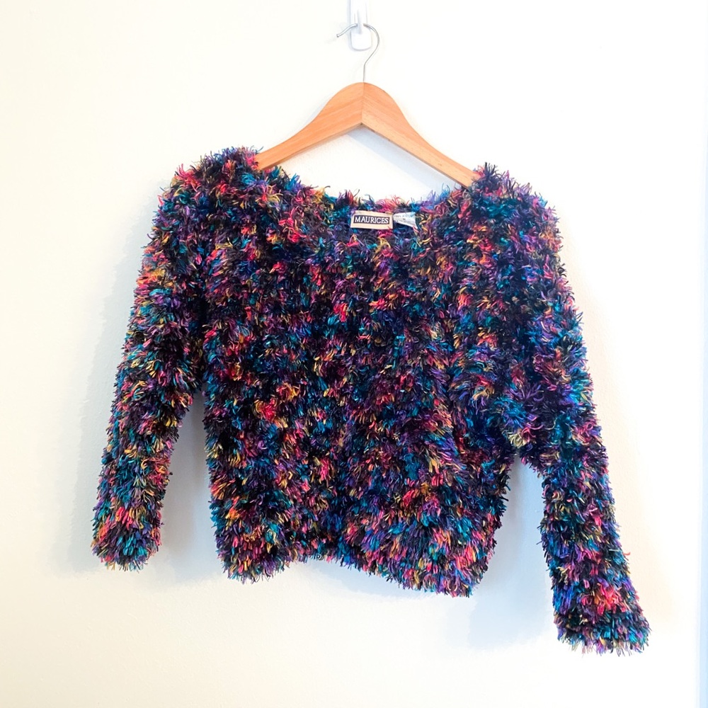 fuzzy Y2K sweater